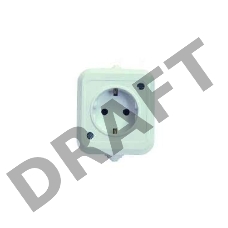 Розетка 1-м ОП 16А IP44 п/герм. с заземл. бел. Makel 18308