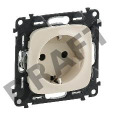 Механизм розетки Valena Allure 16А 250В 2К+З с лицевой панелью безвинт. зажимы сл. кость Leg 753821
