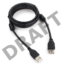 Кабель Cablexpert  USB2.0 Pro CCF2-USB2-AMAF-6, AM/AF, 1.8м, экран, 2феррит.кольца, черный, пакет
