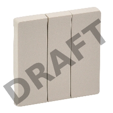 Лицевая панель для выключателя трехклавишного. Слоновая кость  Valena LIFE. 