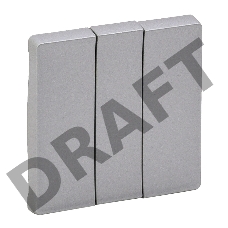 Лицевая панель для выключателя трехклавишного. Алюминий Valena LIFE. 