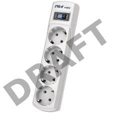 Сетевой фильтр Pilot mini 10м (4 розетки) белый (коробка)