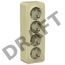 Розетка 4-м ОП BLANCA 16А 250В защ. шторки с заземл. изол. пласт. беж. SchE BLNRA011417