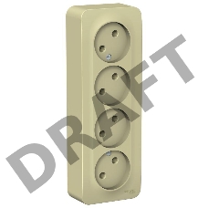 Розетка 4-м ОП BLANCA 16А 250В без шторок без заземл. изол. пласт. беж. SchE BLNRA000417