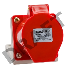 Розетка 124 32А 380В AC 3P+PE 6ч для монтажа на поверхность IP44 КЭАЗ 222756