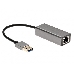 Кабель-переходник USB 3.0 (Am) --> LAN RJ-45 1000 Mbps, Alum Shell, Aopen/Qust <ADU312M>