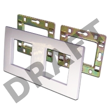 Рамка 2-постовая 45х45, с суппортами, белая