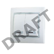 Выключатель 2-кл. СП Мира 10А IP20 с подсветкой бел./сер. LEZARD 701-0215-112