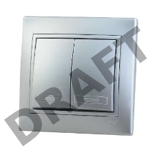 Выключатель 2-кл. СП Мира 10А IP20 метал. сер. LEZARD 701-1010-101