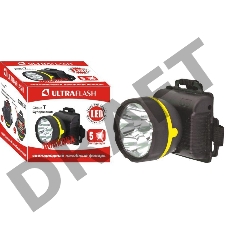 Фонарь налобный 909LED5 (5LED 1 режим; 3хR6 черн.) Ultraflash 11781