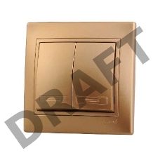 Выключатель 2-кл. СП Мира 10А IP20 метал. зол. LEZARD 701-1313-101