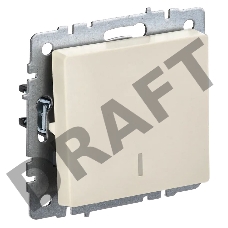Выключатель 1-кл. СП BRITE ВС10-1-1-БрКр 10А с инд. беж. IEK BR-V10-1-10-K10