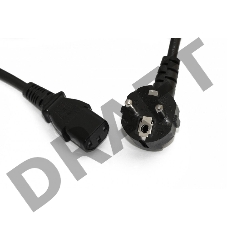 Кабель питания компьютера Hyperline PWC-IEC13-SHM-1.0-BK (Shucko+C13) (3x0.75), 1.0м