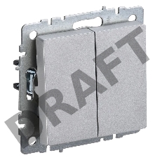 Выключатель 2-кл. СП BRITE ВС10-2-0-БрА 10А алюм. IEK BR-V20-0-10-K47