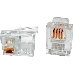 Разъём Hyperline, RJ12(6p4c), кат. 2, неэкр., для многожильного кабеля, 100 шт, цвет: прозрачный, (телефонный)