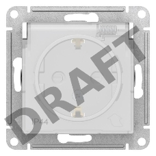 Механизм розетки 1-м СП ATLAS DESIGN AQUA с заземл. защ. шторки с защ. крышкой 16А IP44 бел. SchE ATN440146
