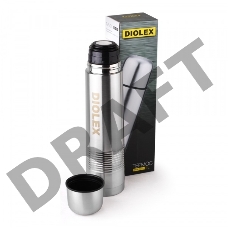 Термос Diolex DXW-750-1 с узким горлом 750 мл из нержавеющей стали c ребристой поверхностью на корпу