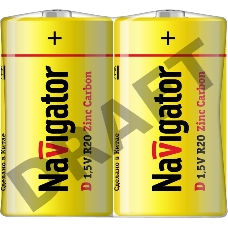 Элемент питания солевой 94 761 NBT-NS-R20-SH2 (шринка 2шт) Navigator 94761