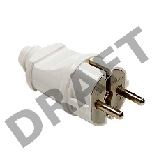 Вилка прямая с заземл. 16А 4140 бел. ASD / IN HOME 4690612000565