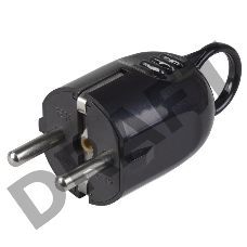 Вилка угловая ВПу12-02-Ст разборная с заземл. с кольцом 16А черн. ИЭК EVP12-16-01-K02