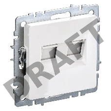 Роз. двойная IEK BRITE RJ11+RJ45 кат.5E РК/Т12-БрБ бел.