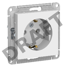 Механизм розетки 1-м СП ATLAS DESIGN с заземл. 16А бел. SchE ATN000143