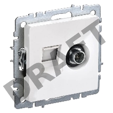 Роз. двойная IEK BRITE TV+RJ45 кат.5E РТВ/РК12-БрБ бел.