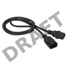 Шнур питания C13-C14, 3х0.75, 220В, 10А, черный, 1.5 метра