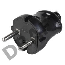 Вилка прямая ВПп20-02-Ст разборная без заземл. контакта 6А черн. ИЭК EVP20-06-01-K02