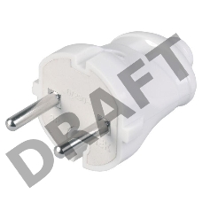 Вилка прямая ВПп20-01-Ст разборная без заземл. контакта 6А бел. ИЭК EVP20-06-01-K01