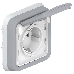 Розетка 1-м СП Plexo с защ. крышкой с заземл. с супр. IP55 сер. Leg 069833