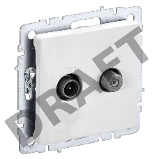 Розетка двойная IEK BRITE TV+SAT РТВ/РСп12-БрБ белый