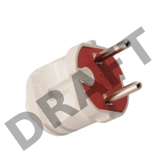 Вилка электрич. без заземл. бел. 6А Lezard 715-0101-601