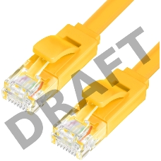 Патч-корд Greenconnect PROF плоский прямой 15.0m, UTP медь кат.6, желтый, позолоченные контакты, 30 AWG, GCR-LNC622-15.0m, ethernet high speed 10 Гбит/с, RJ45, T568B Greenconnect Патч-корд PROF плоский прямой 15.0m, UTP медь кат.6, желтый, позолоченные ко