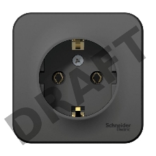 Розетка ОП BLANCA 16А 250В без шторок c заземл. изол. пласт. антрацит SchE BLNRA010116