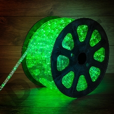 Дюралайт LED, постоянное свечение (2W) - зеленый, 30 LED/м, бухта 100м