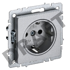 Розетка BRITE РС11-1-0-БрА 16А с заземл. без защ. шторки алюм. IEK BR-R11-16-K47