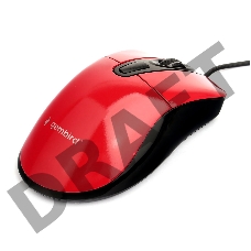 Мышь Gembird MOP-415-R, USB, красный, 3кн.+колесо-кнопка, 2400DPI кабель 1.4м