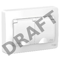 Розетка 2-м СП BLANCA 16А 250В с защ. крышкой защ. шторки с заземл. IP44 бел. SchE BLNRS441121