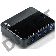 Переключатель Aten US434-AT USB, 4 ПК> 4 устройства, 4 USB B-тип > 4 USB A-тип, Male > Female, со шнурами A-B 2х1.2м.+2х1.8м. для подкл. к управ. комп