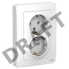 Розетка 2-м СП BLANCA 16А 250В без шторок с заземл. бел. SchE BLNRS001021