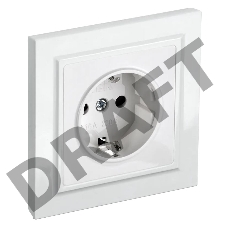 Розетка BRITE РСР14-1-0-БрБ 16А в сборе с заземл. защ. шторки бел. IEK BR-R14-16-K01-F