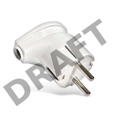 Вилка электрич. с заземл. угл. бел. 16А 250В (еврослот) UNIVersal А105