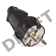 Вилка электрич. с заземл. прям. черн. 16А 250В (еврослот) UNIVersal А1010