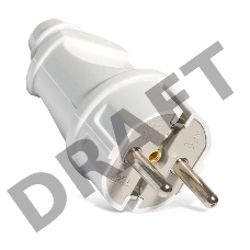 Вилка электрич. с заземл. прям. бел. 16А 250В (еврослот) UNIVersal А101