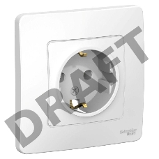 Розетка СП BLANCA 16А 250В без шторок с заземл. бел. SchE BLNRS001011