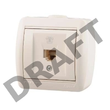 Розетка телефонная 1-м ОП Ната RJ11 бел. Lezard 710-0200-137