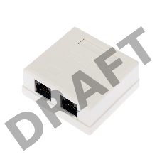 Рoзетка компьютерная внешняя, 2-порта RJ-45 (8P8C), UTP неэкранированная, категория 6, REXANT