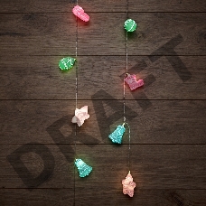 Гирлянда светодиодная «Новый год» 1,5 м, прозрачный ПВХ, 10 LED, теплый белый, питание 2 х АА (батарейки не в комплекте)