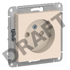 Механизм розетки 1-м СП ATLAS DESIGN без заземл. защ. шторки 16А беж. SchE ATN000249